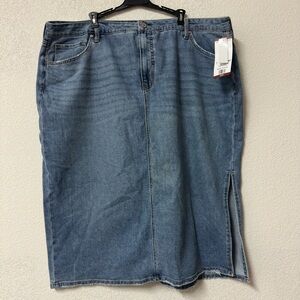 NWT Edited by Remi Bader Light Blue Denim Skirt Size 22W